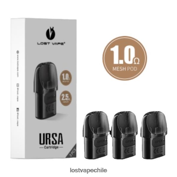 Lost Vape URSA vainas de repuesto | 2,5 ml (paquete de 3) negro 1.ohm - Lost Vape disposable 6FVF124